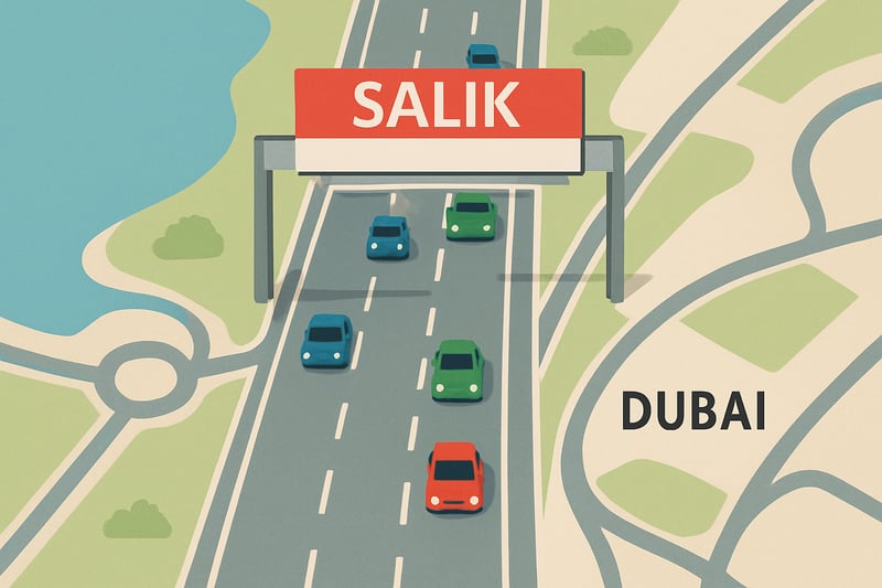 Dubai toll road system and Salik gate